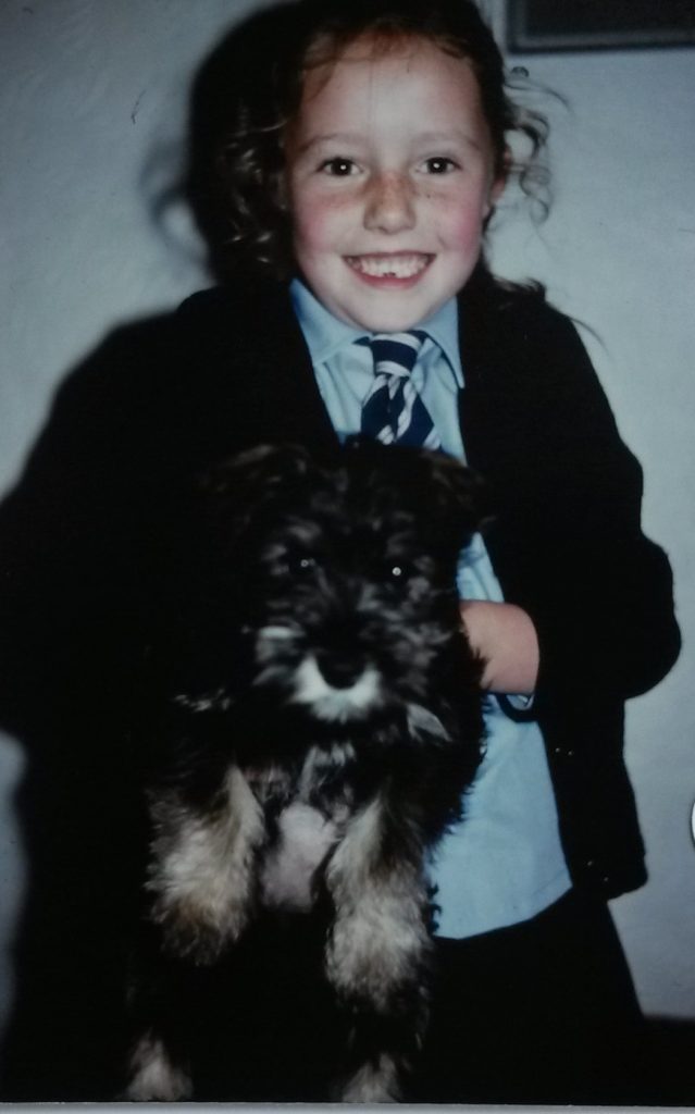 Young Jemma with Jamie Dog
